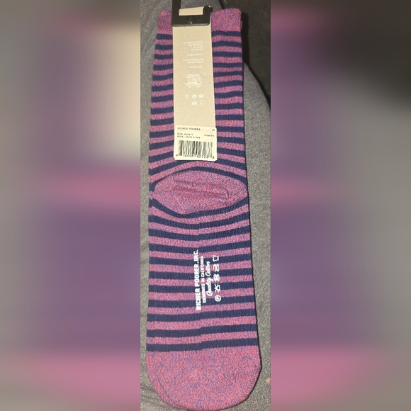 Richer Poorer Womens Nora Blue & Red Cotton Crew Socks - Picture 1 of 5